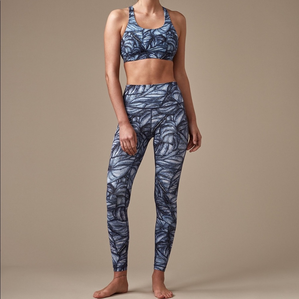 Lululemon Wunder Under Hi-Rise Leggings Sz 2 Blue Concrete Jungle